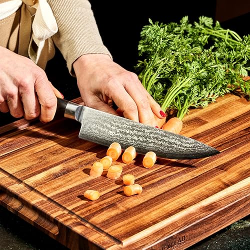 Image of HexClad 6-Piece Espresso Damascus Knife Set, 67-Layer Japanese Damascus Stainless Steel Blades, 60 HRC, Made with the 3-Step Honbazuke Method, Pakkawood Handles, 12-Degree Edge