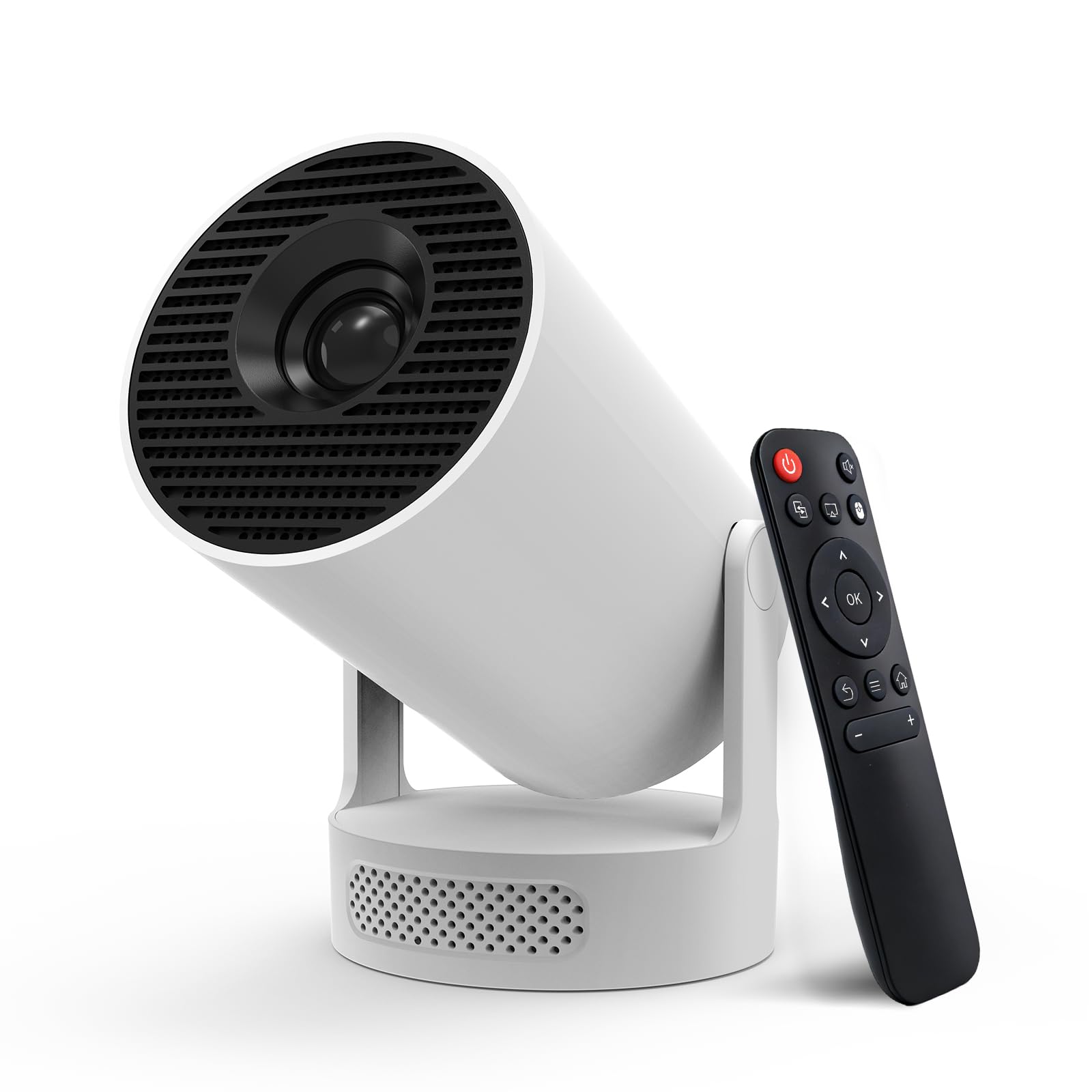 Vidéoprojecteur avec WiFi 6 et Bluetooth 5.4,Mini Portable Projecteur 4K 1080P Auto Keystone Correction 180° Rotation,Compatibile avec HDMI/TV Stick/Memory Stick/Laptop/USB,Home Cinéma,Blanc