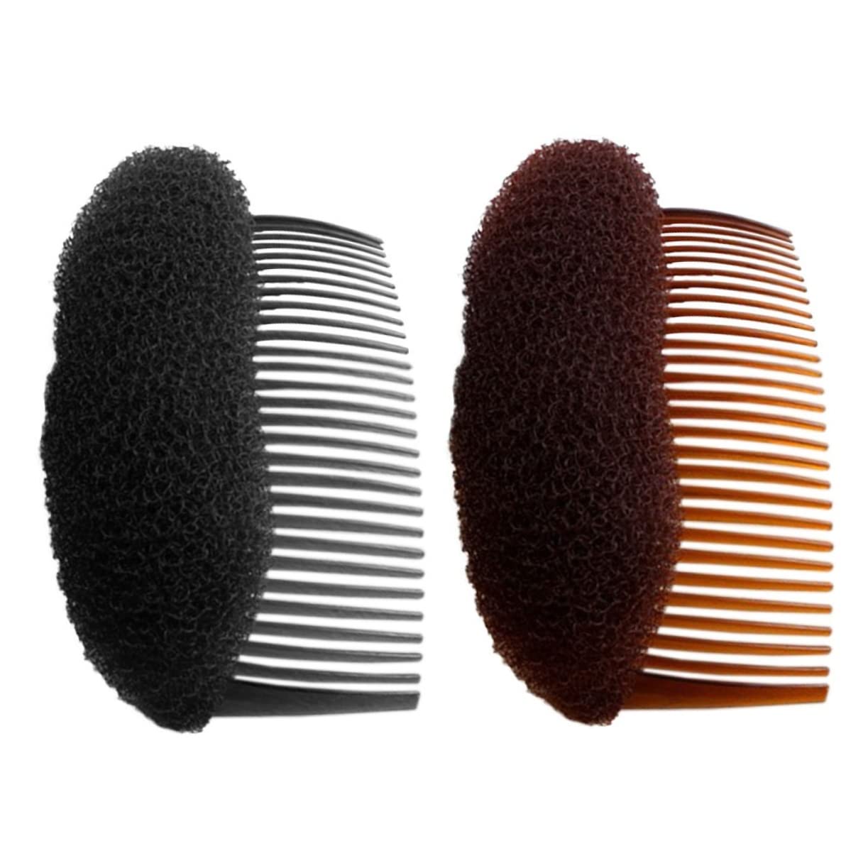 Fluffy Hair Pad 6Pcs Plastic Updo Insert for Women Fashion | Black and Brown Shades, Salon Styling Accessory, Bun Crown Shaper, Pack of Six Pieces for Everyday Use
