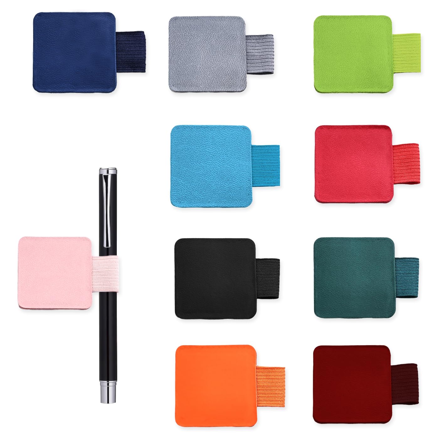 Porte-crayon auto-adhésif élastique pour étui de tablette et cahier de notes