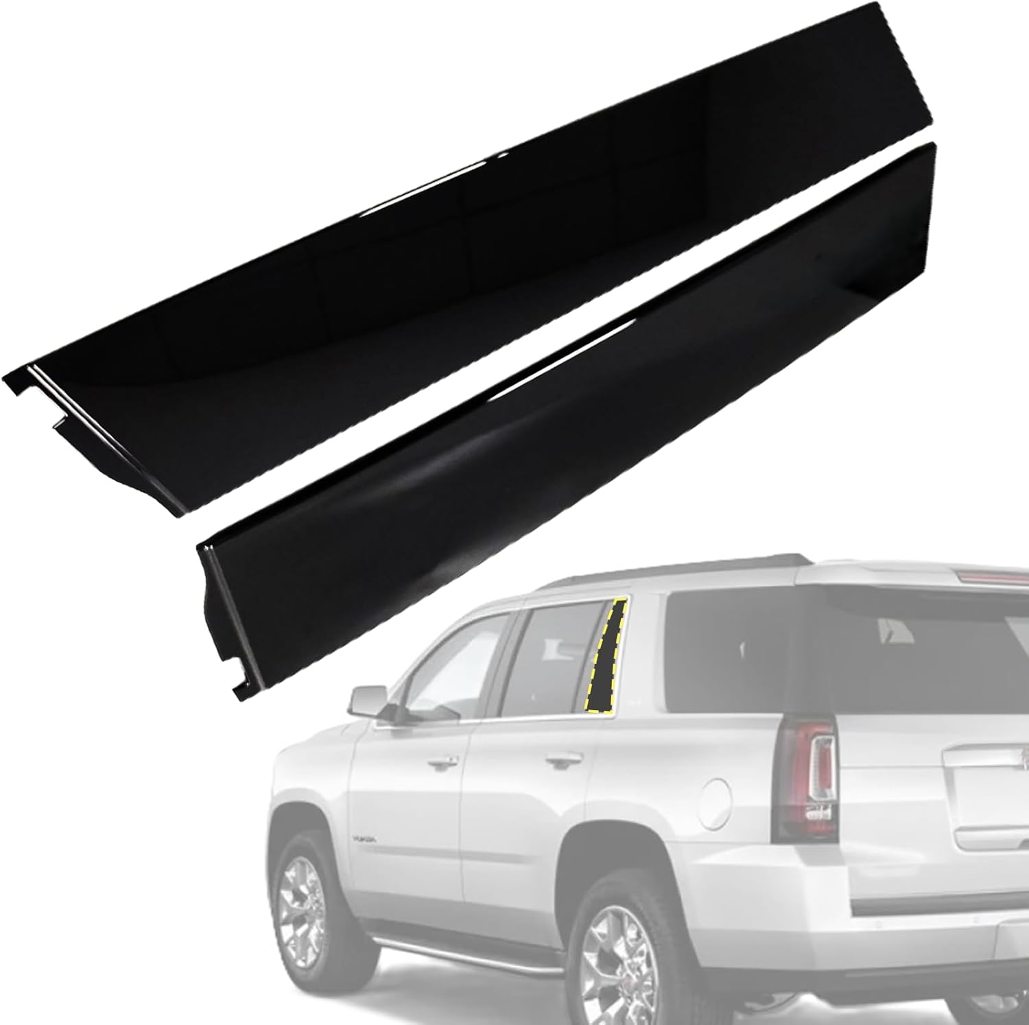 Door Pillar Trim Molding Window Trim Rear Left&Right for Chevrolet Tahoe GMC Cadillac Escalade 2015-2018 Rearward Window Trim Molding 926-245, 926-246
