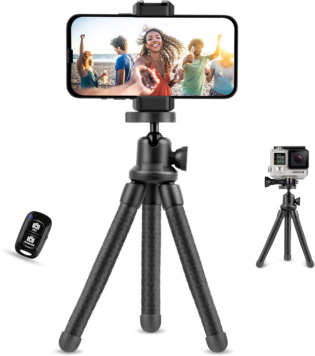 UBeesize TBC001 Flexible Tripod with phone and remote