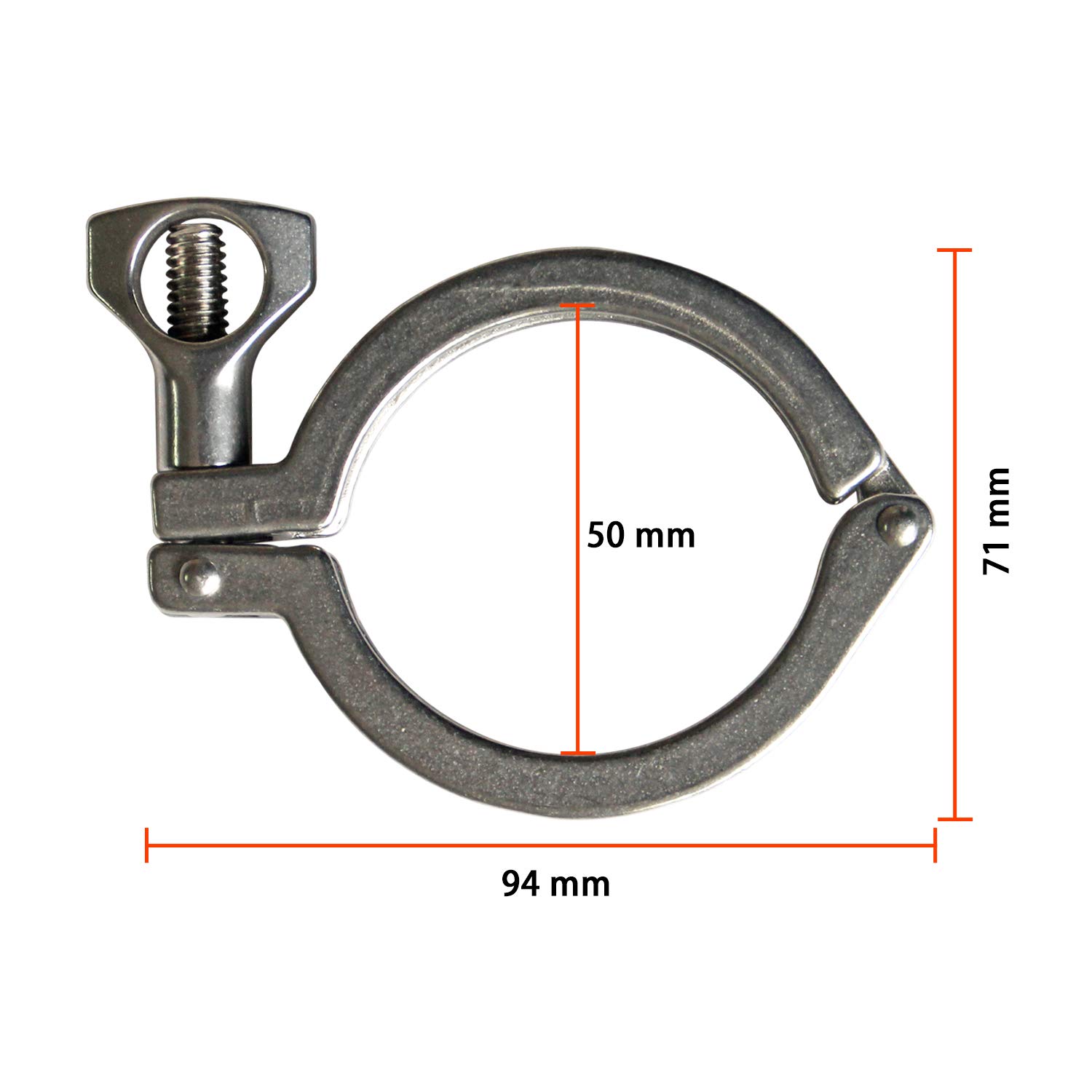 Tri-Klemme Aus Edelstahl 304, 10,2 Cm – 2 Stück Mit Silikondichtung, Für Hygienische Rohrverbindungen