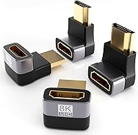 Vista 8 de PANPEO Adaptador HDMI de Ángulo Recto 8K@60Hz, Adaptador HDMI de 90 Grados y 270 Grados (Paquete de 2)