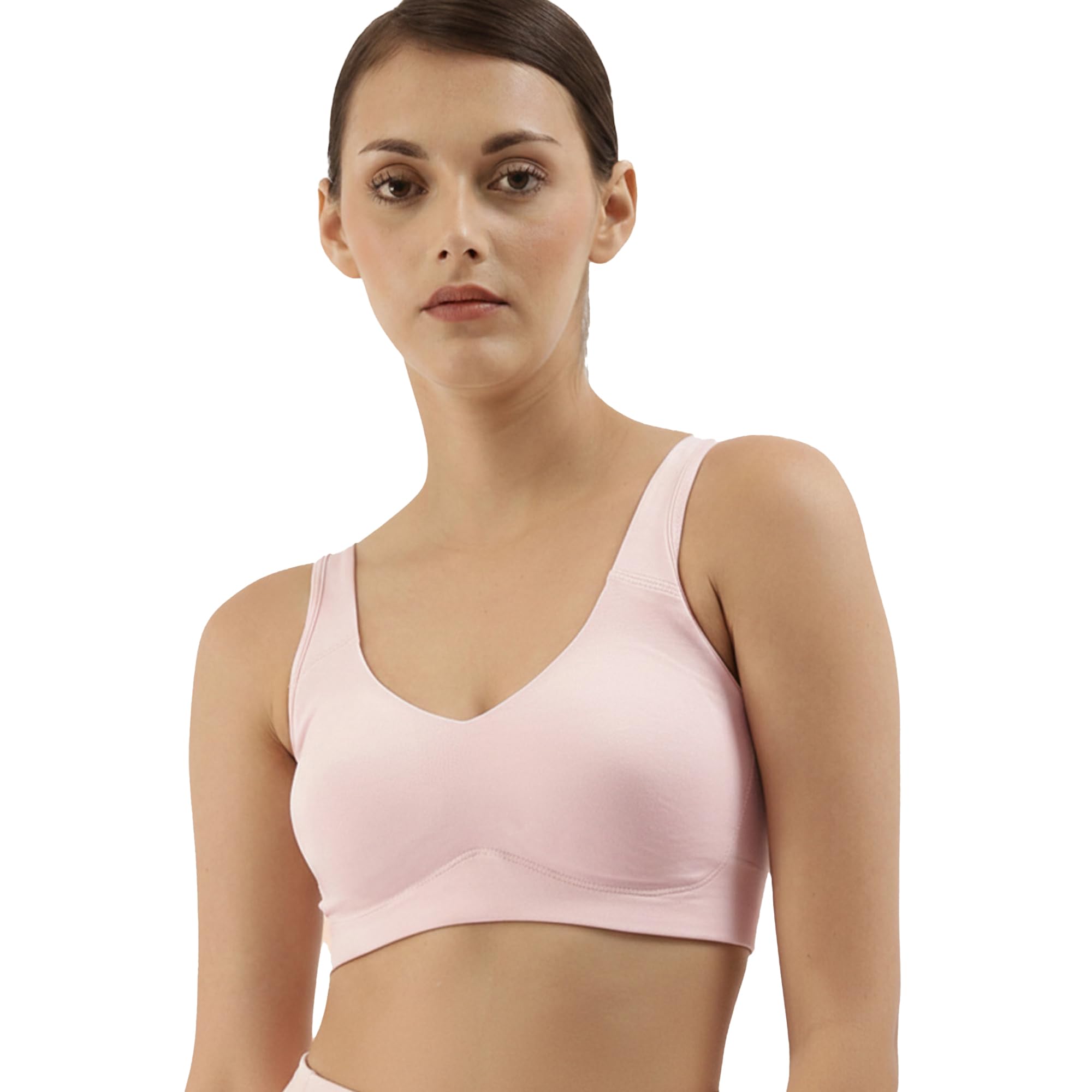 Enamor Easy Slip-On and Back Keyhole Women's Cotton Everyday Beginner's Bra - Padded, Wirefree, Full Coverage - A106