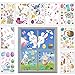 LinTimes 9（124pcs) Blätter Fenstersticker Ostern Selbstklebend , Fensterbilder mit Hasen Ostereier Muster für Frühlingsdeko, Fensterdekoration , Osterdeko und Fenster Aufkleber Dekorationen