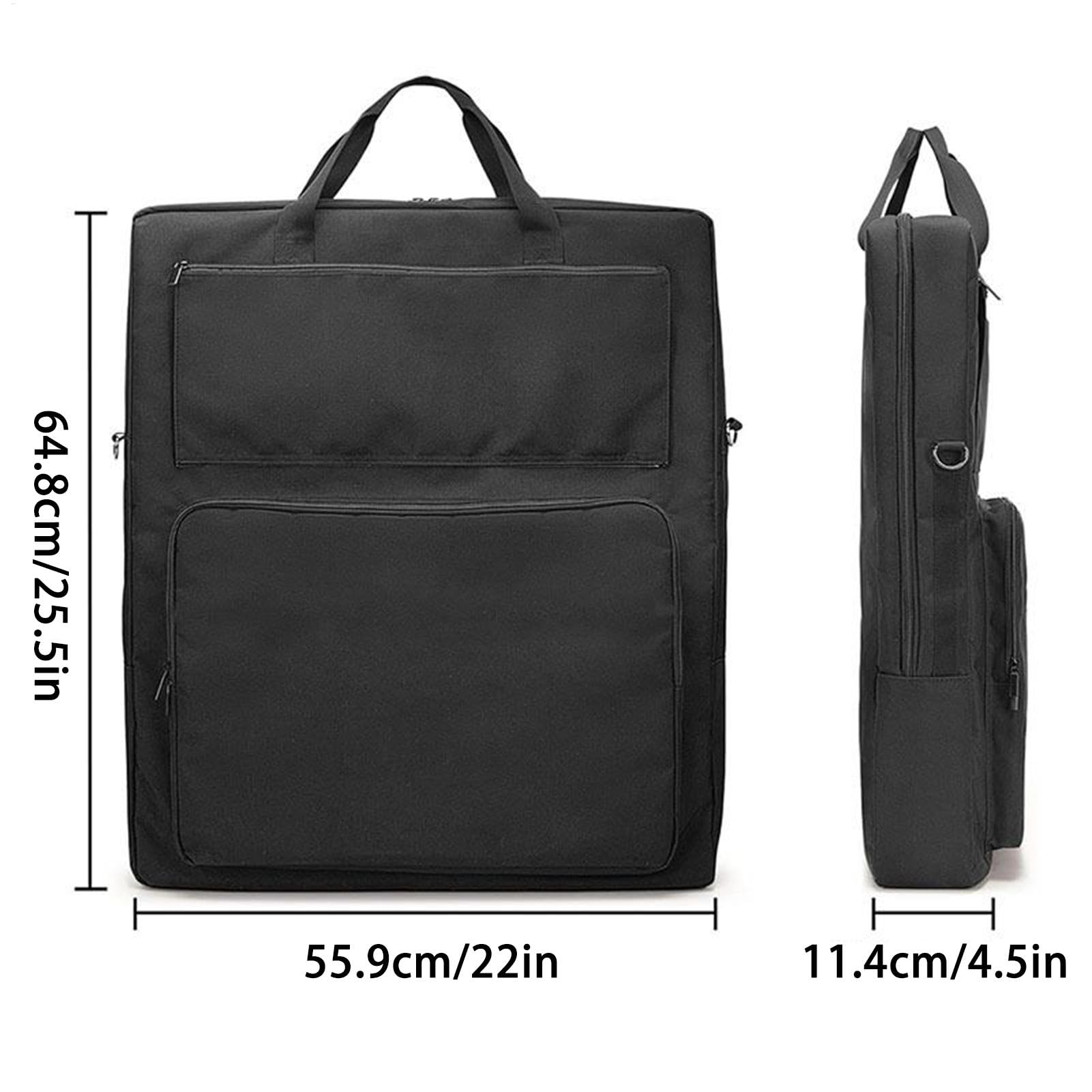 Solar Panel Bag, Double-Layer Travel Organizer, Waterproof Padded Nylon, Multi-Pocket Design, Shoulder Strap Included, for Outdoor Use, 25.51x22.01x4.49 Inches