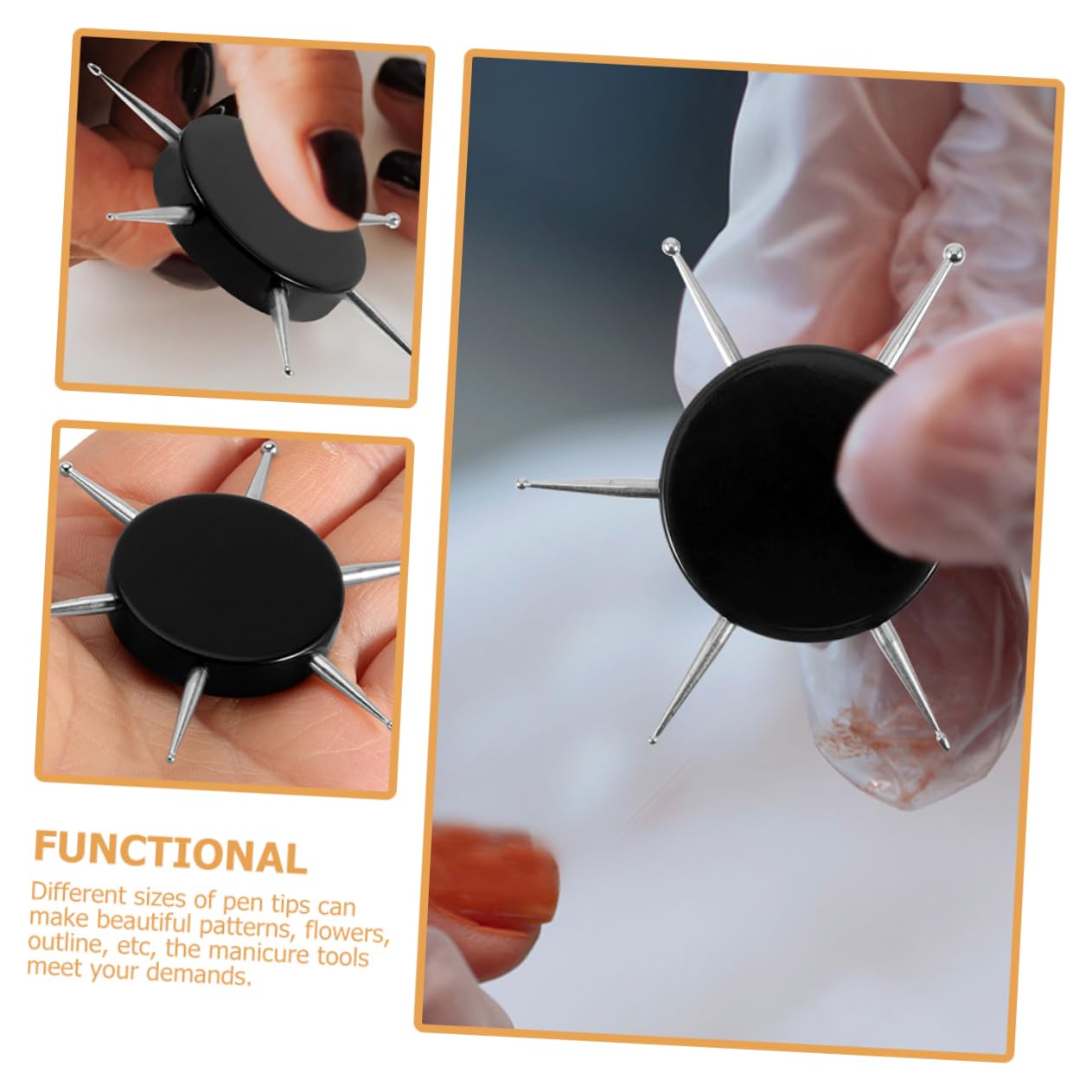 4Pcs Circular Nail Dotting Tool Nail Art Pens for Manicure Painting Design for Beautiful Patterns and DIY Nail Art at Home
