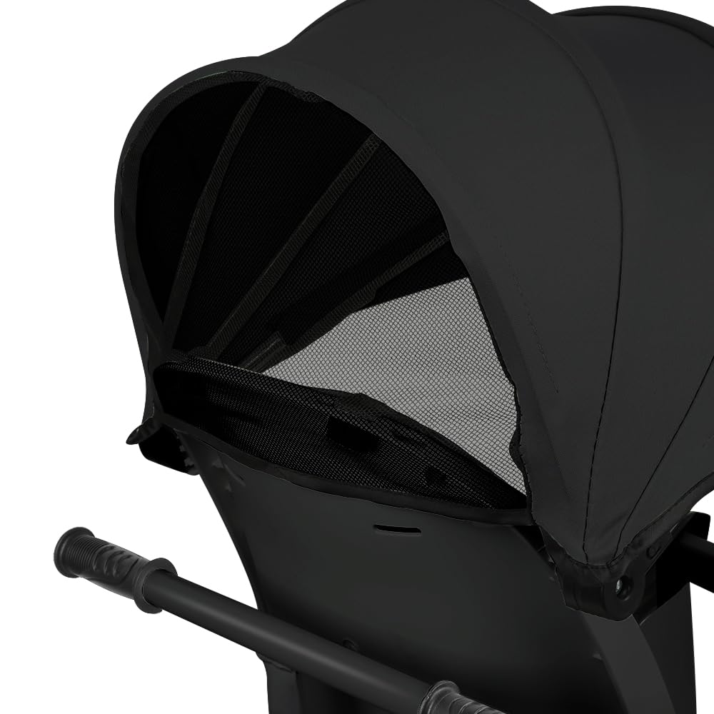 Tricycle Bébé évolutif 5 en 1 Vélo Poussette Bébé avec Siège Pivotant à 360°, Poignée de Poussée, Auvent Amovible, Ceinture de Sécurité à 3 Points, Rangement, 1 à 5 Ans (Noir, 5 en 1)