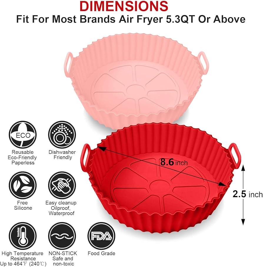 Image of Silicon air fryer tray (2 Round)