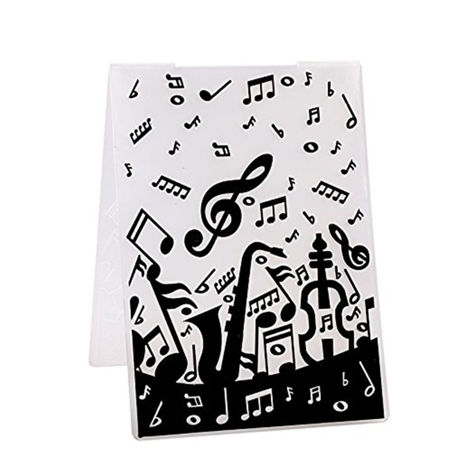 Arbuya Music Melody Plastic Embossing Folder for Scrapbook DIY Album Card Tool Plastic Template (Music)