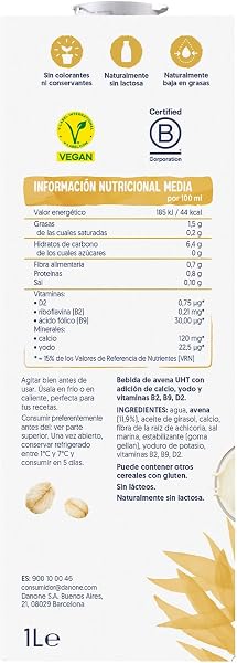 Alpro Bebida Vegetal de Avena sin Ázucar - Pack de 6 x 1L - 2