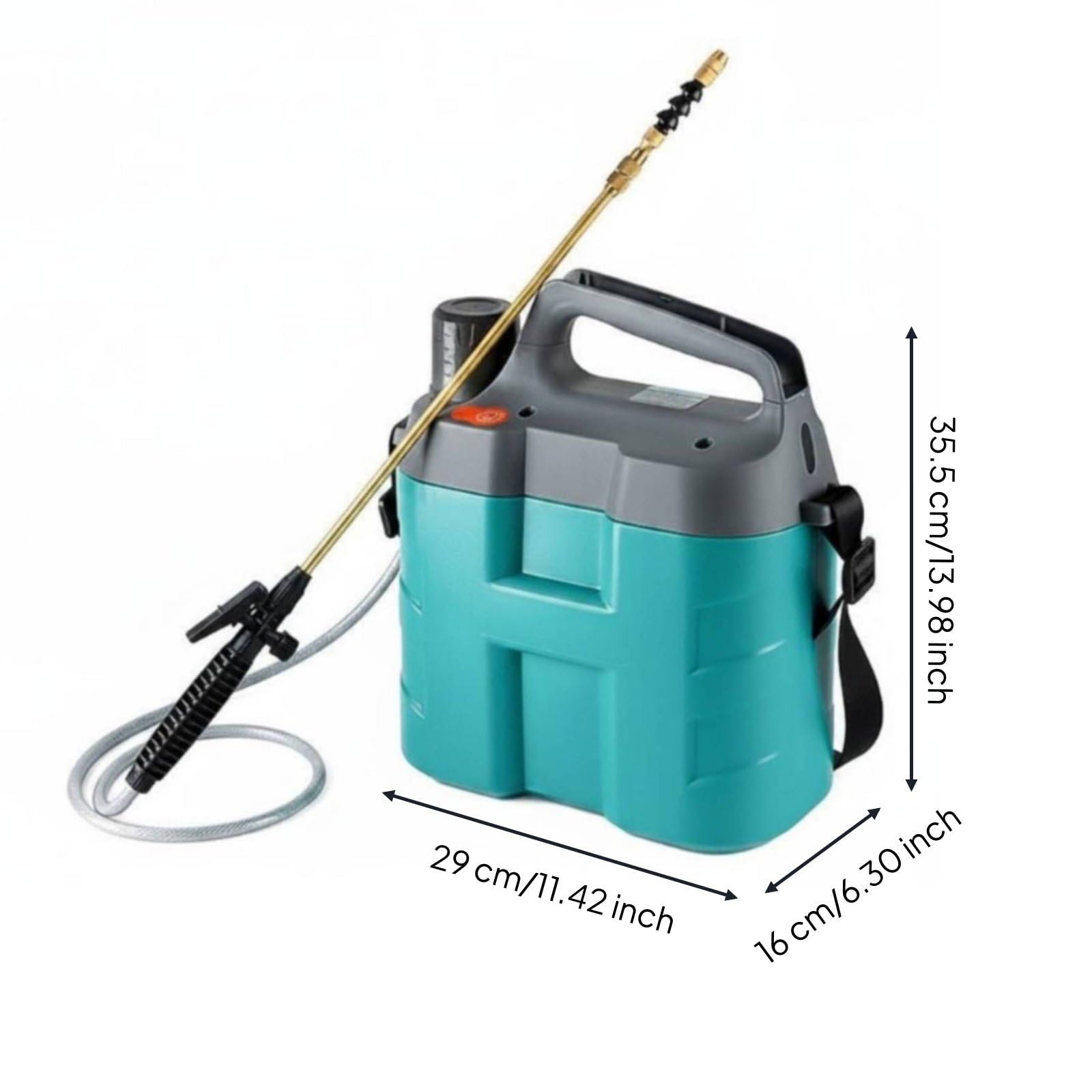 Gralara Spruzzatore Elettrico Tracolla Larga Pompa Irroratrice a Batteria Involucro Impermeabile Nebulizzatore da Giardino a Spalla per Giardinieri, Serra, 8L, Asta Rame W