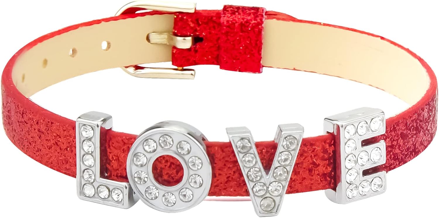 130pcs A-Z 8mm Full Rhinestones Slide Alphabet Letters for DIY Wristbands Bracelets, Jewelry Making Crafts Charms (Silver and Pink) - Image 6