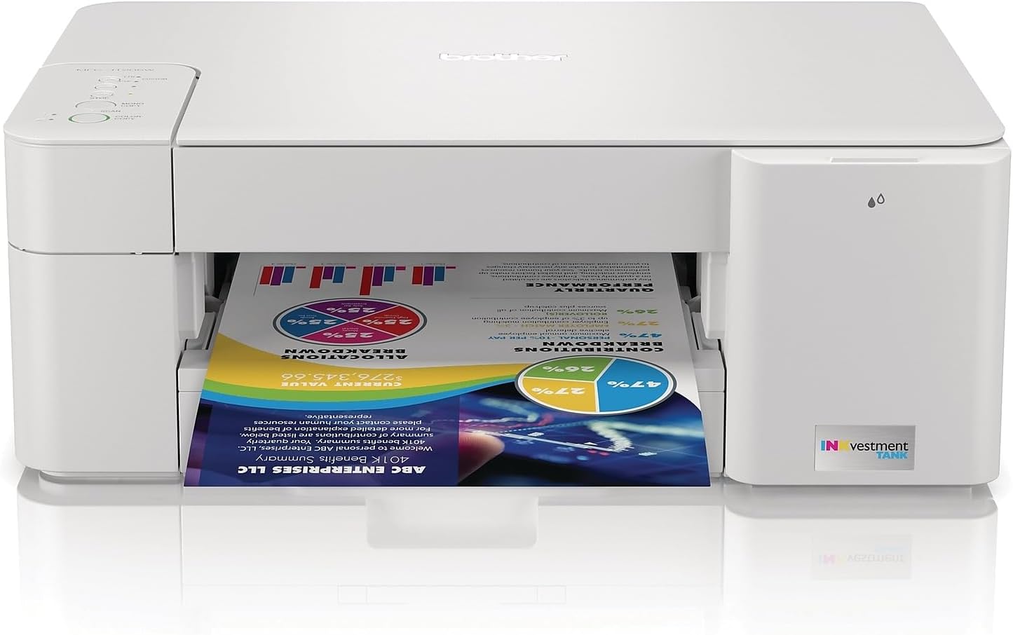 Brother MFC-J1205W INKvestment -Tank Wireless Multi-Function Color Inkjet Printer with Up to 1-Year in Box, Compatible with Alexa