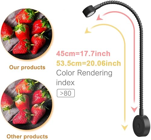 Miniatura 3 de VST Luz de lectura de libros para cama, lámpara de pared de cabecero, lámpara de lectura táctil para ajustar el brillo con puerto de carga USBC,