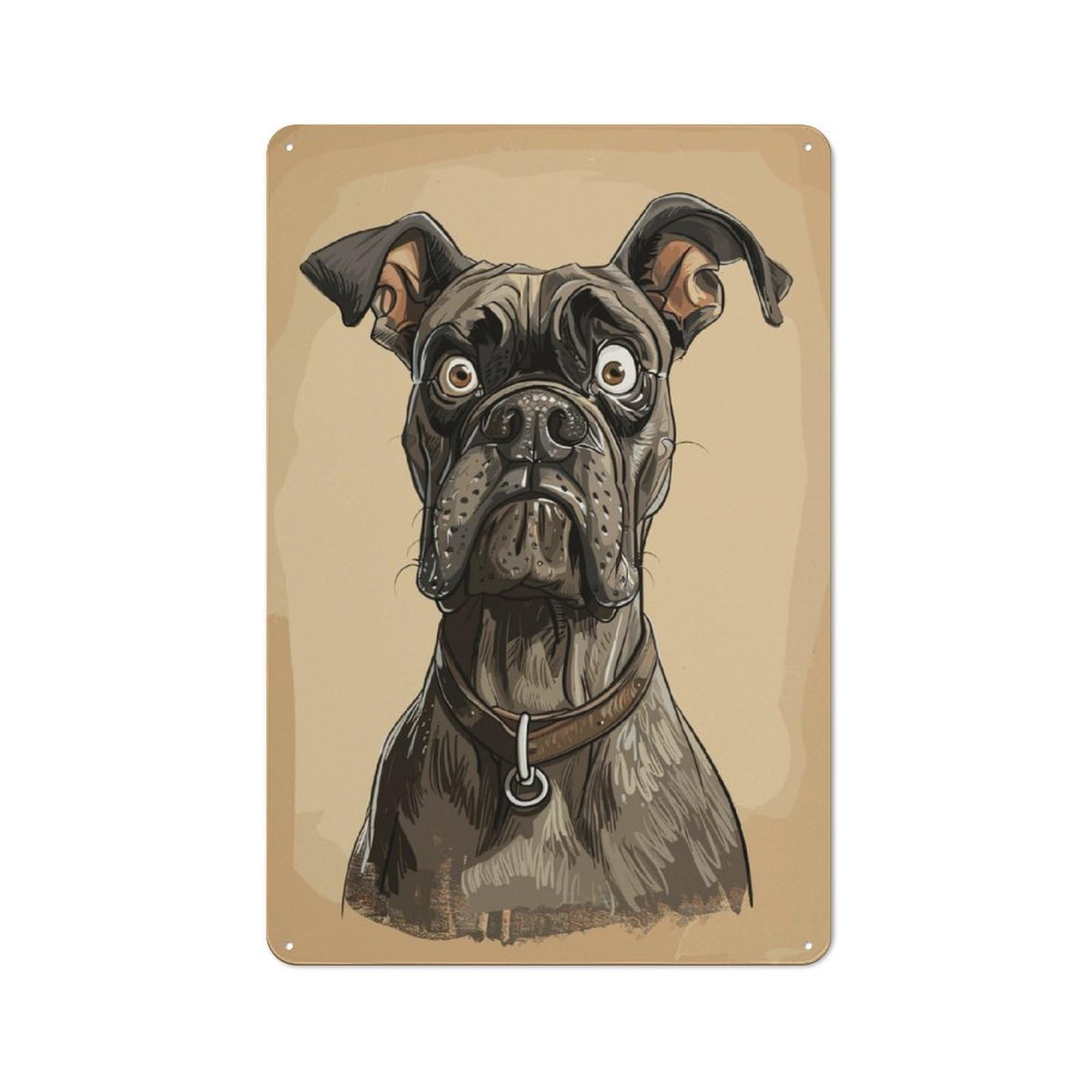 Junmoney Cane Corso Caricature Bistro Style Cafe Metal Sign 30X20cm Featuring Restaurant Wall Art For Takeaway, Bar, Kitchen Or Counter Area