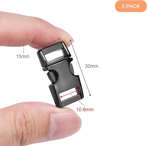 Miniatura 8 de CooBigo Paquete de 5 hebillas de metal de liberación lateral de 1 pulgada para collar de perro, hebillas de clip para arneses, correa de cuero,