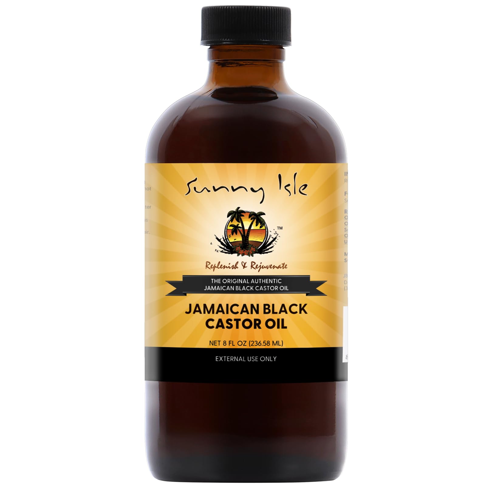 Sunny IsleJamaican Black Castor Oil 8oz | 100% Natural Moisturizer for Hair, Scalp and Skin