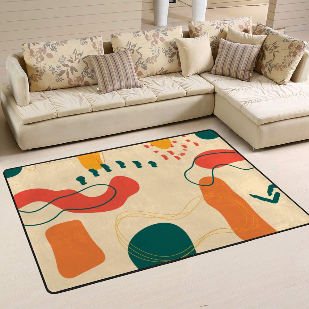 Tapis géométrique coloré Ruchen pour salon et chambre à coucher cosy