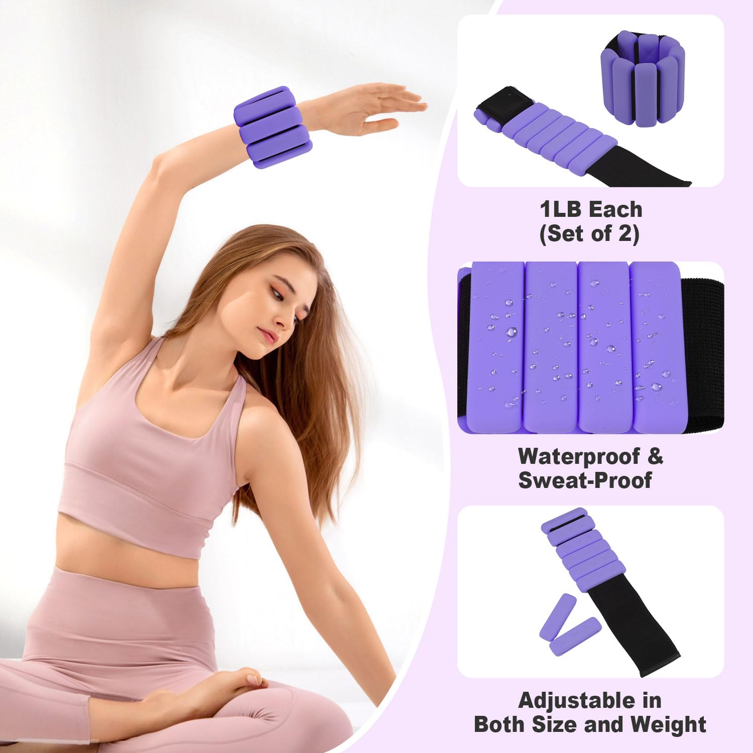 Pilates Set für Zuhause , 14PCS Pilates Set Fitness Zubehör Set mit Pilatesring, Yogaball, Widerstandsbändern, Fußmassagesocken, Verstellbare Gewichtsbinde Maßband für Training Zuhause, Yoga, Bein
