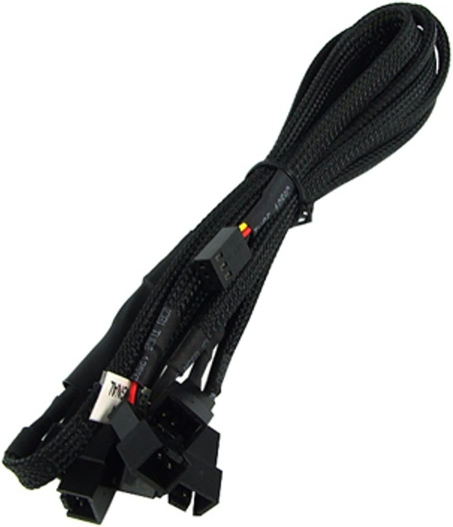 Super Cheap 🛒 Phobya Y-Cable, 3-Pin to 6X 3-Pin, 60cm, Sleeved, Black