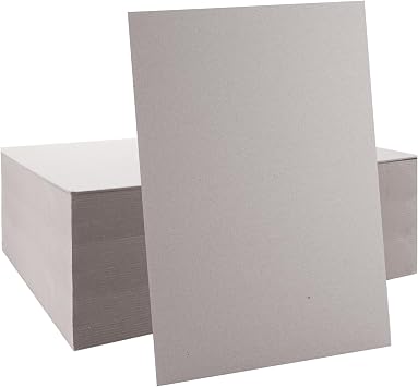 WOPPLXY A3 Greyboard 50 Sheets - 1500 Micron Grey Board A3 Mount Backing Board - 1.5mm Double-Side Thick Cardboards Mount Card for Craft, Model Making