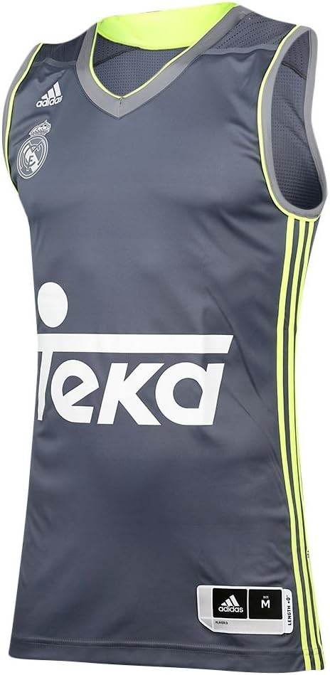 adidas Men's Real Madrid Replica Basketball 2 Equipacion 2015-2016 Jersey - White/ONIX/AMASOL/Grey, 4X-Large