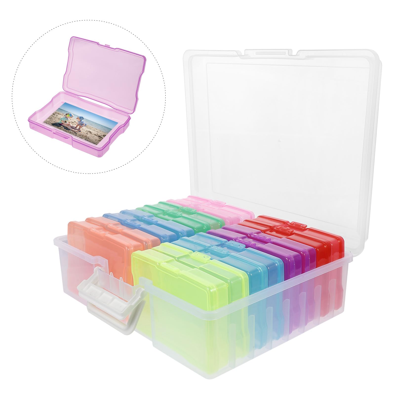 Caja Organizadora de Fotos de Plástico Pp de 4x6 Pulgadas para Almacenar y Organizar 2000 Fotos en Navidad o Manualidades