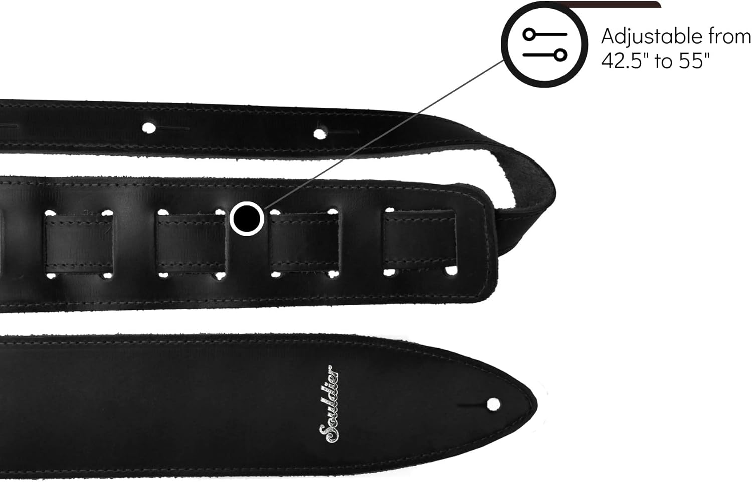 Souldier Handmade Solid Torpedo Strap for Bass, Electric, or Acoustic Guitar