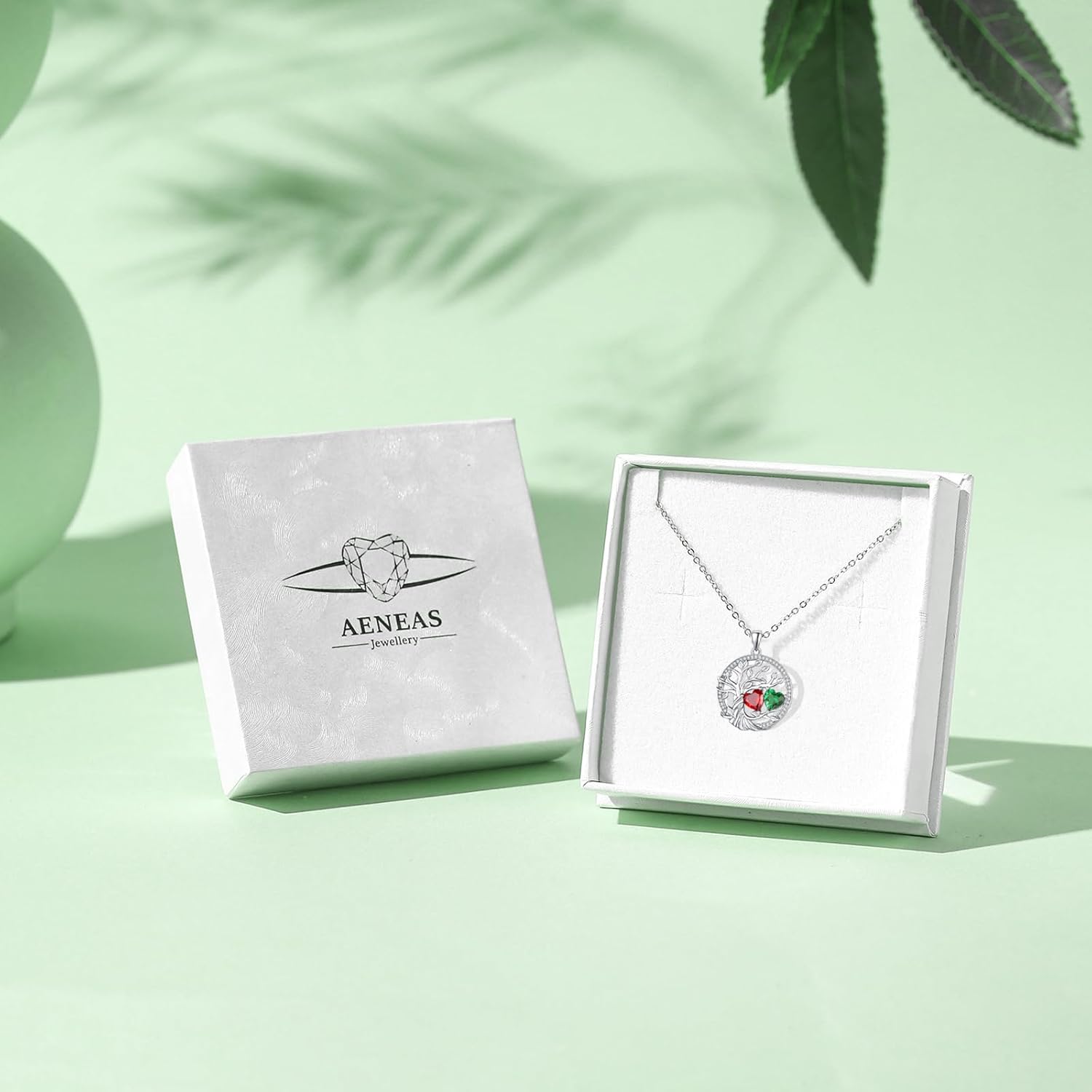 AENEAS Tree of Life Necklace with 2 Birthstone Sterling Silver Tree of Life Pendant Jewelry Gifts for Women - Image 6