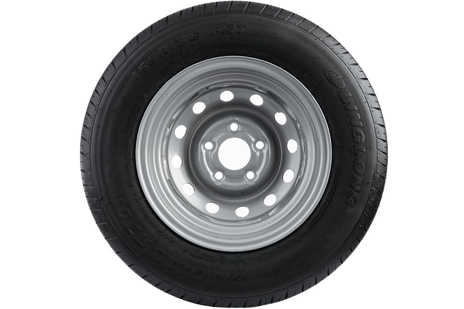 UNITRAILER Ruota Rinforzata 165/80 R13C per Rimorchio Pesante Portata 675 kg, Cerchio in Acciaio 4.5Jx13 H2 5x112 ET30, Pneumatico LINGLONG R701 per Caravan e Carrelli