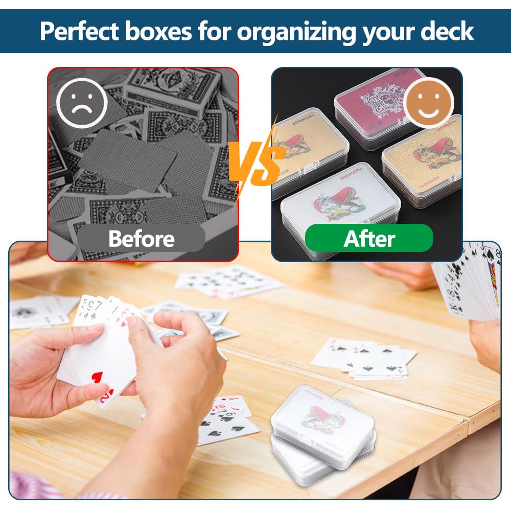 TARKDAK Custodia Carte da Gioco 6 Pezzi Scatola Porta Giochi Transparent Plastic Collecing Cards Box per Artigianato di Gioielli Perle Biglietti da Visita