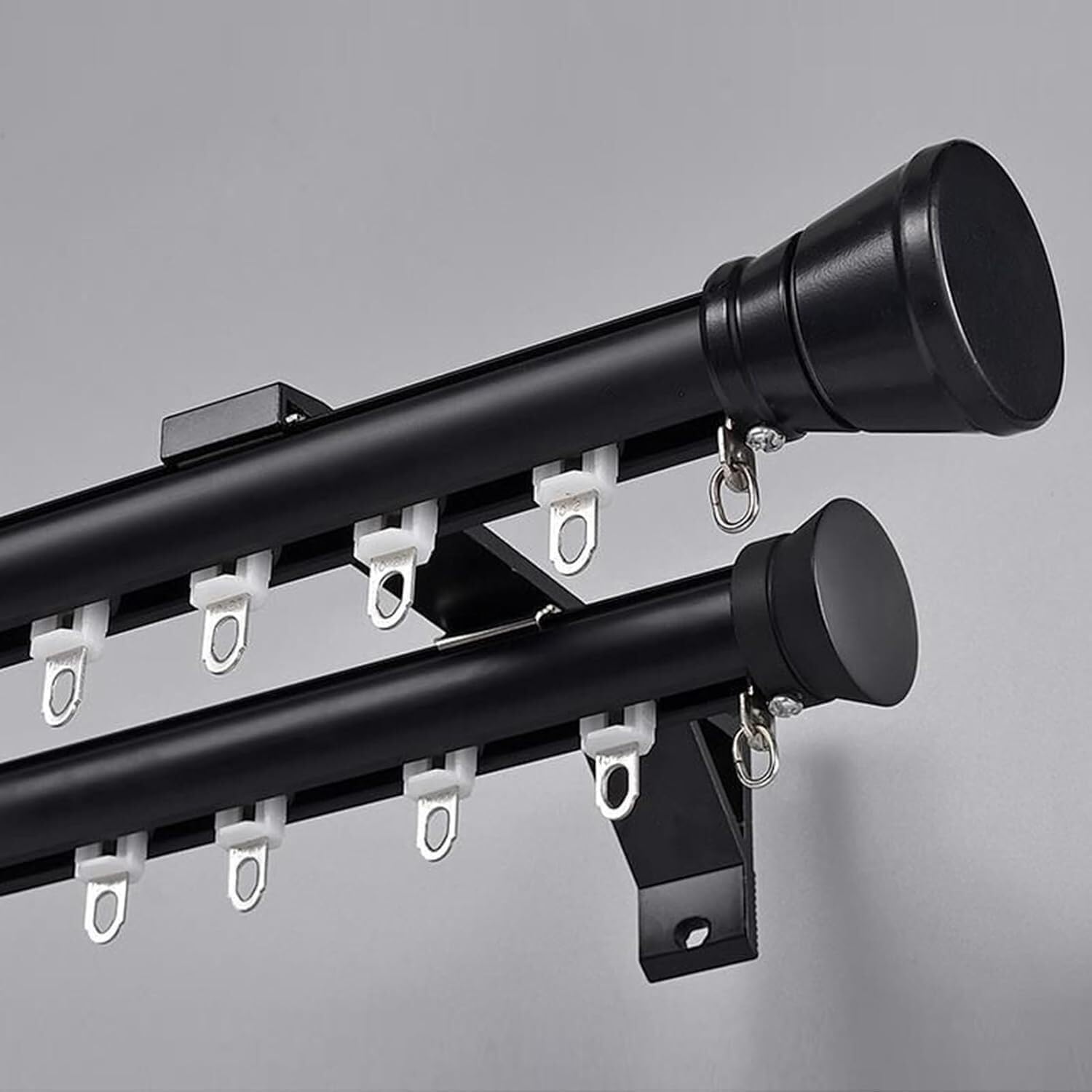 GLDYTVF Double Curtain Rod 7m WallMounted Bay Window TrackAluminum Alloy Drapes Rail Silent Operation Champagne Finish Complete Kit for Living Room & Balcony
