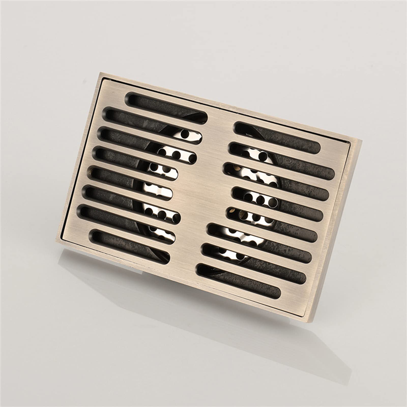 Scarico Doccia, Scarico Doccia Rettangolare da 5,5 * 3,5 Pollici Scarico Doccia in Ottone Massiccio con Filtro per Capelli, Scarico Doccia Antiodore per Bagno,A