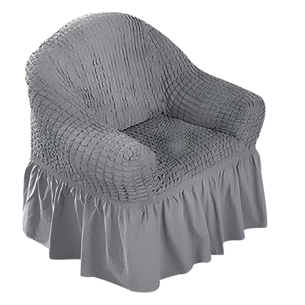 Housse de canapé inclinable extensible avec jupe à volants pour sofa