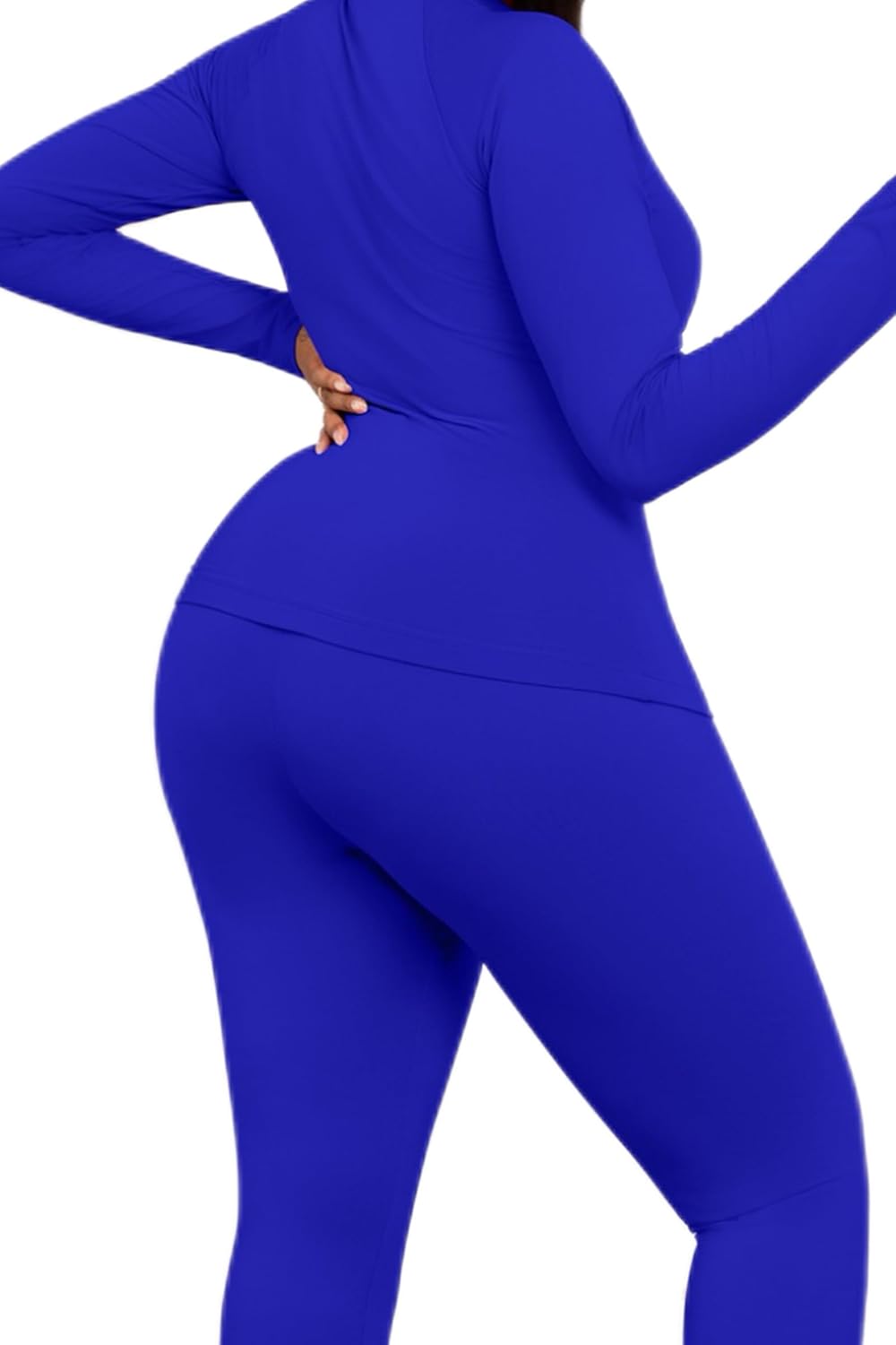 CLOCOR Womens 2 Piece Outfits Sweatsuits - Tracksuit Set Long Sleeve Crop Top & Drawstring Wide Leg Pants with Pockets - Image 4