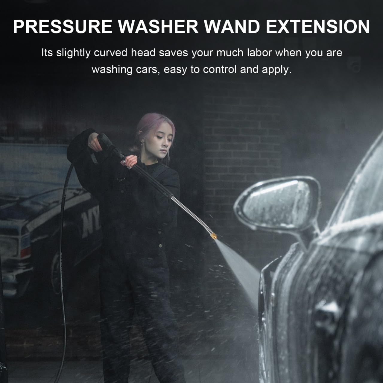 Zerodeko Pressure Washer Wand Extension 30 Angled Power Washer Lance with 1/4 Inch Quick Connect 15 Inch Stainless Steel High Pressure Nozzle for Car Cleaning and Household Use