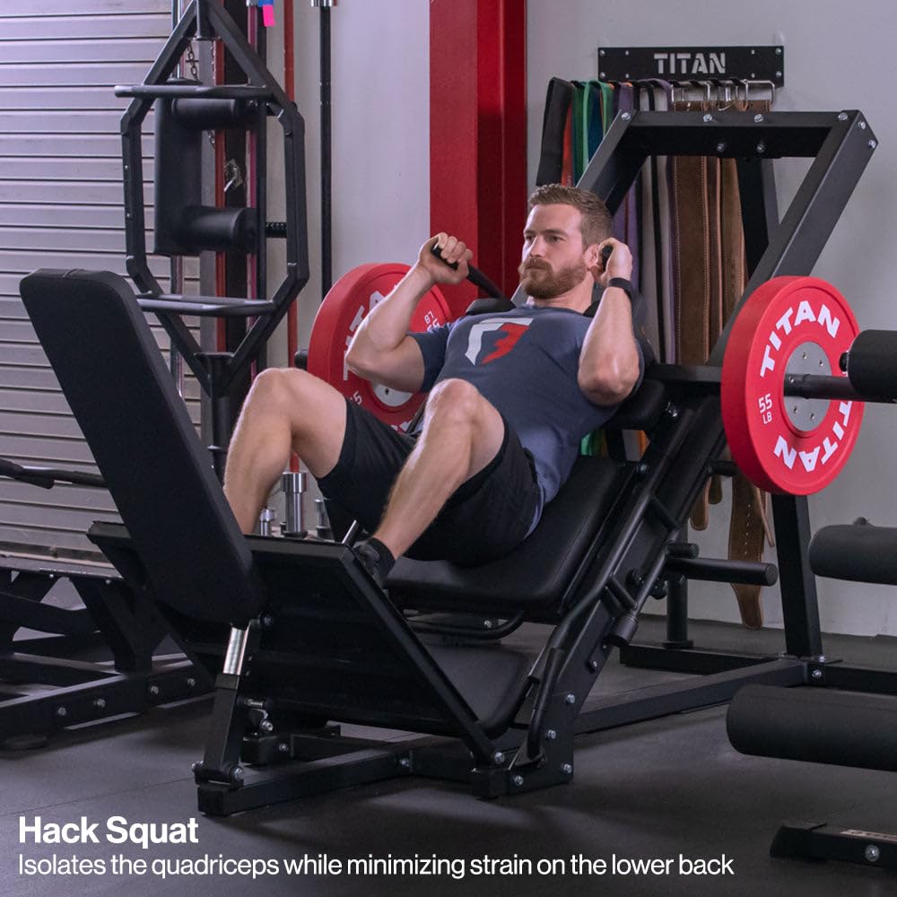 Amazon | Titan Fitness プレート搭載リニアレッグプレス&ハック