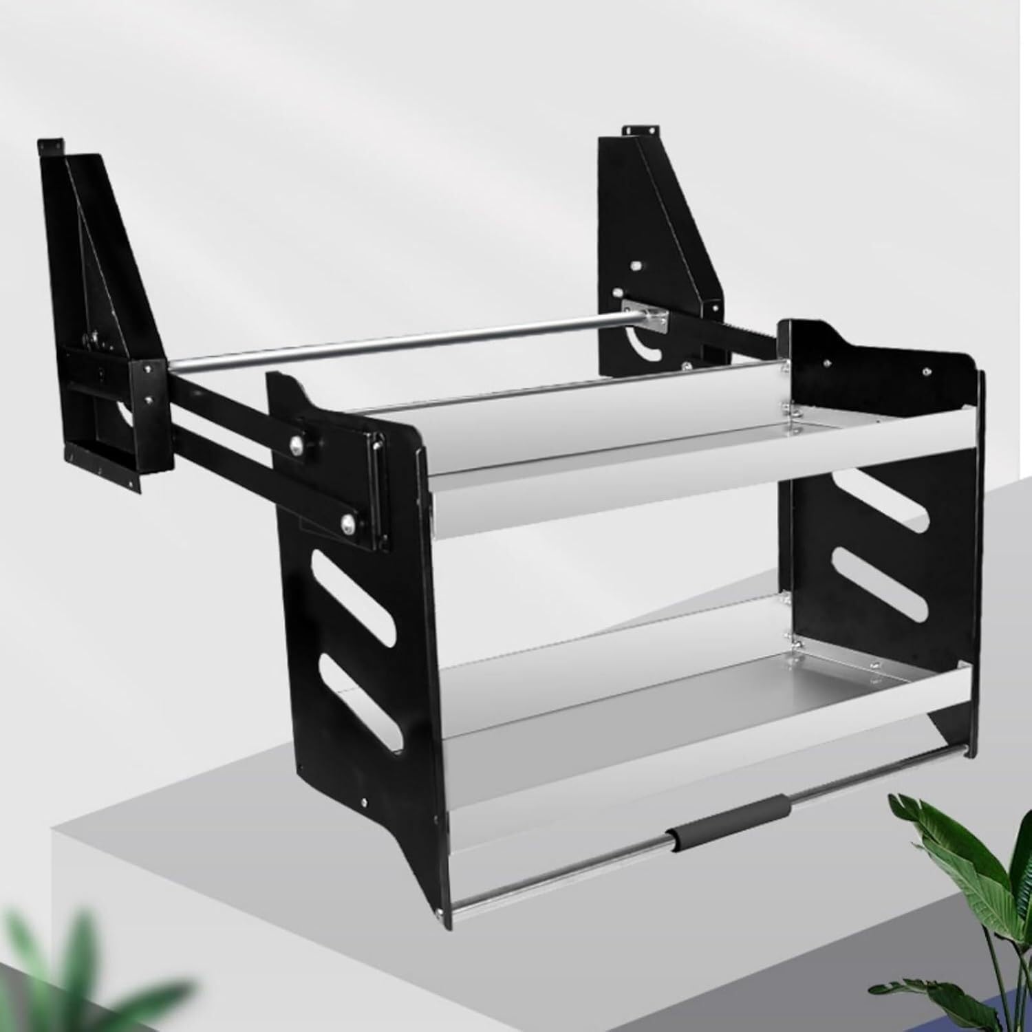 OLSKFUH Built-In Space-Saving Upper Kitchen Cabinet Organiser Pull-Down Tray For Dishes And Condiments Pull-Down Shelf,22.1