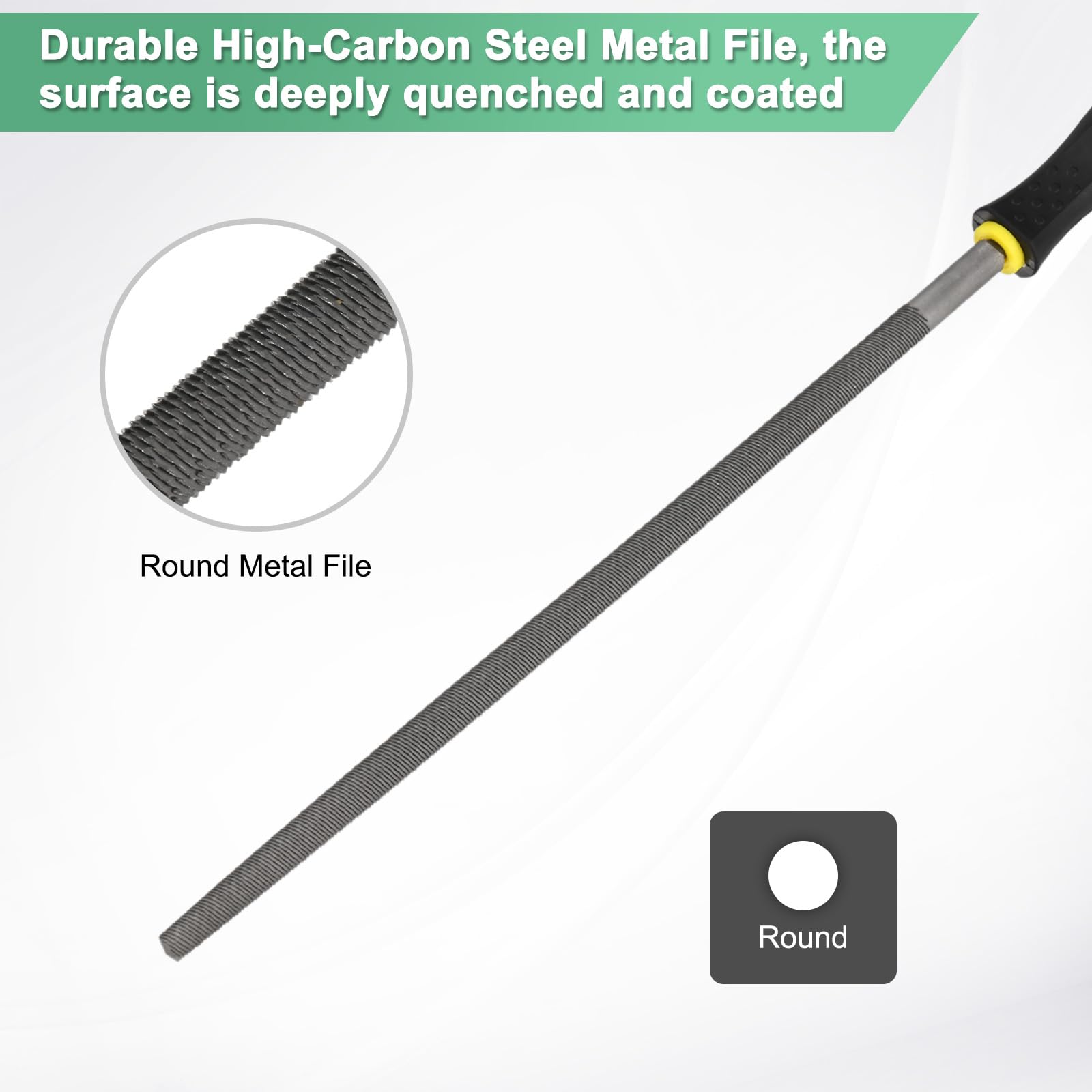 M METERXITY 2-Pack Round Metal File 12 Inch - Image 2