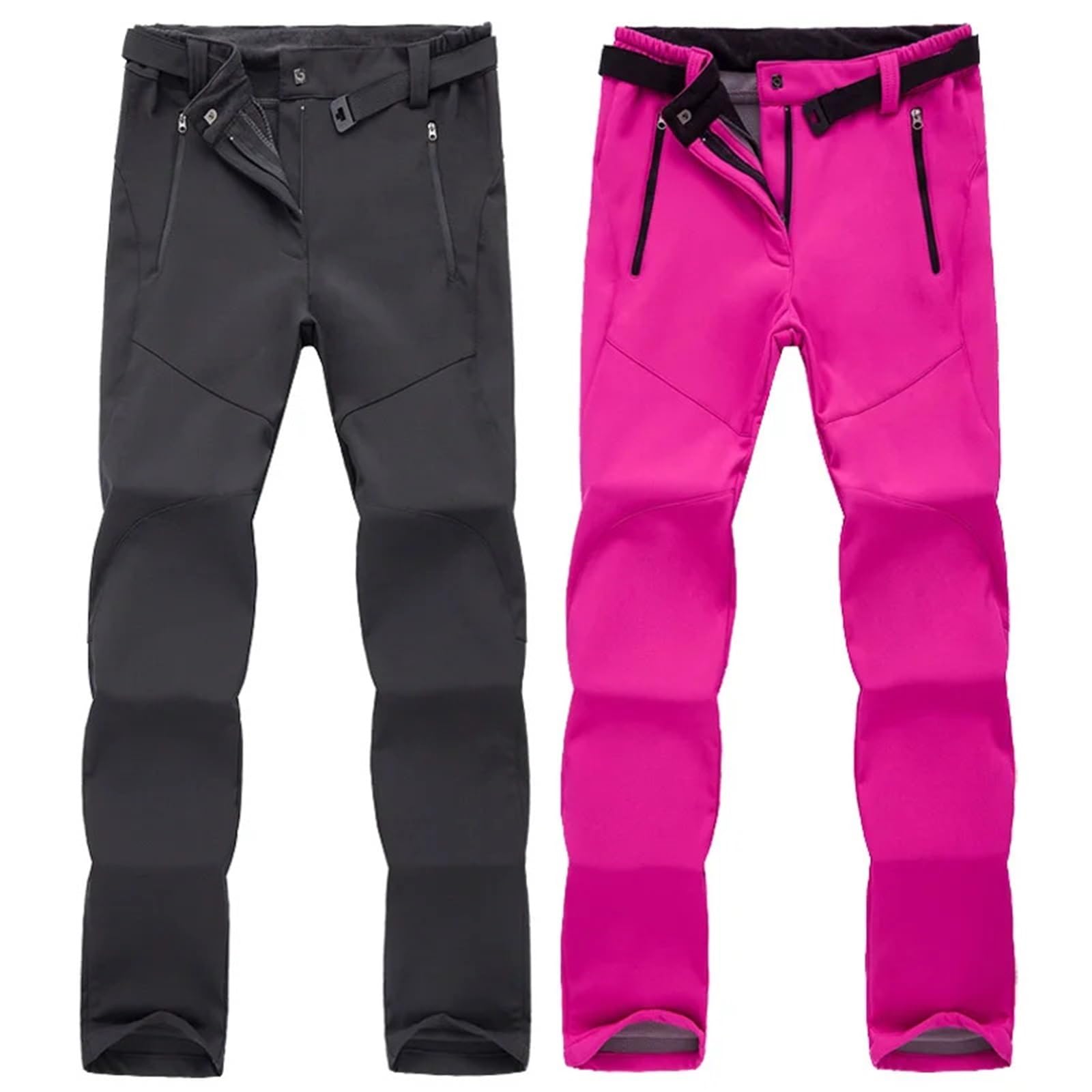 Pantalones Trekking Mujer Senderismo Trekking esquí Impermeable Mujer Pantalones Invierno al Aire Libre Grueso Polar Softshell Deportivos(Dark Purple,Asian M)