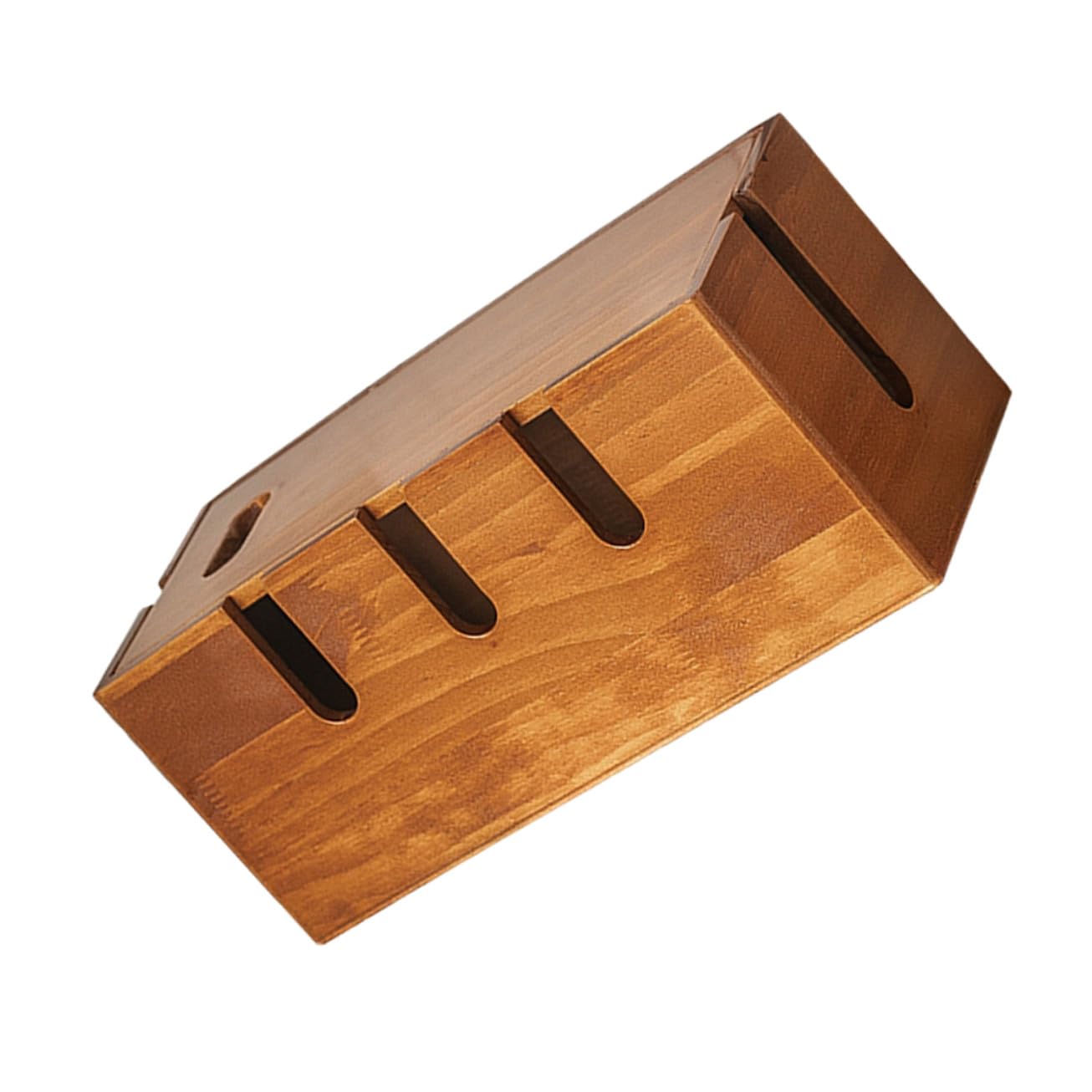 Caja Ocultador De Cables De Madera Sólida 12x5.5x5.3 Pulgadas para Oficina Hogar Aulas Seguridad Antidescargas