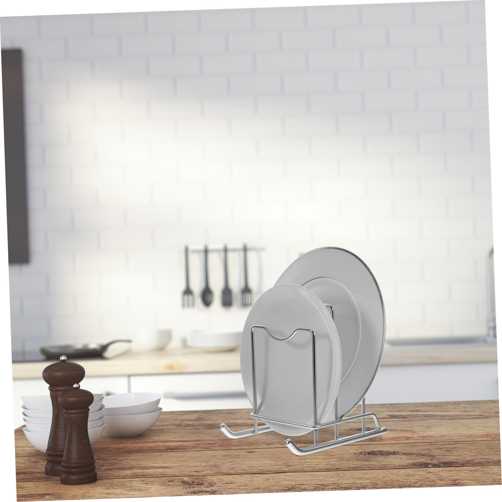 Support Égouttoir pour Couvercle de Casserole et Planche à Découper Organisateur Compact et Robuste pour Cuisine Rangement Pratique et Gain de Place