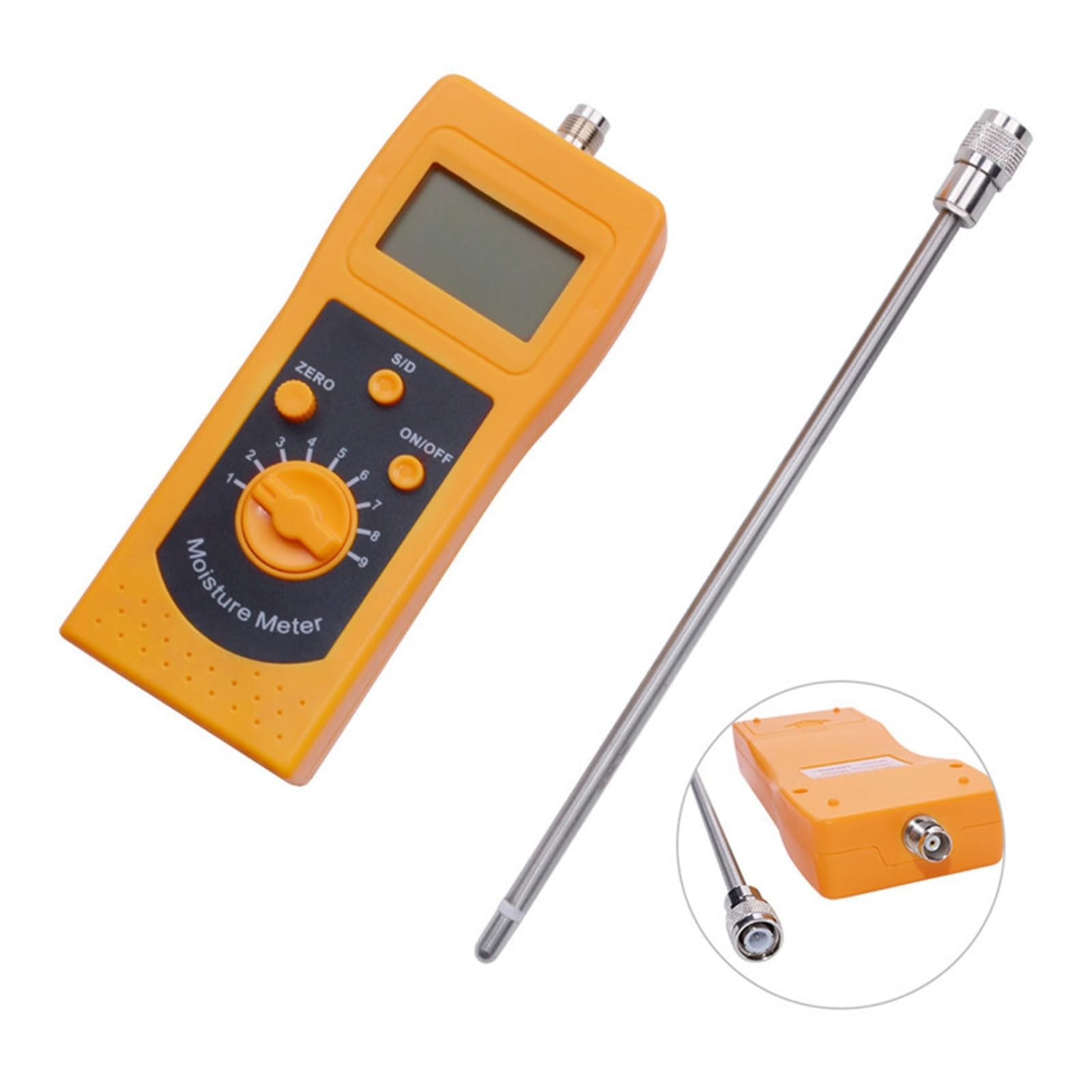 Amrttwy One Color Moisture Meter, Dm300 Portable Digital Lcd High Frequency Humidity Meter ±0.5% N Precision Measuring Instrument