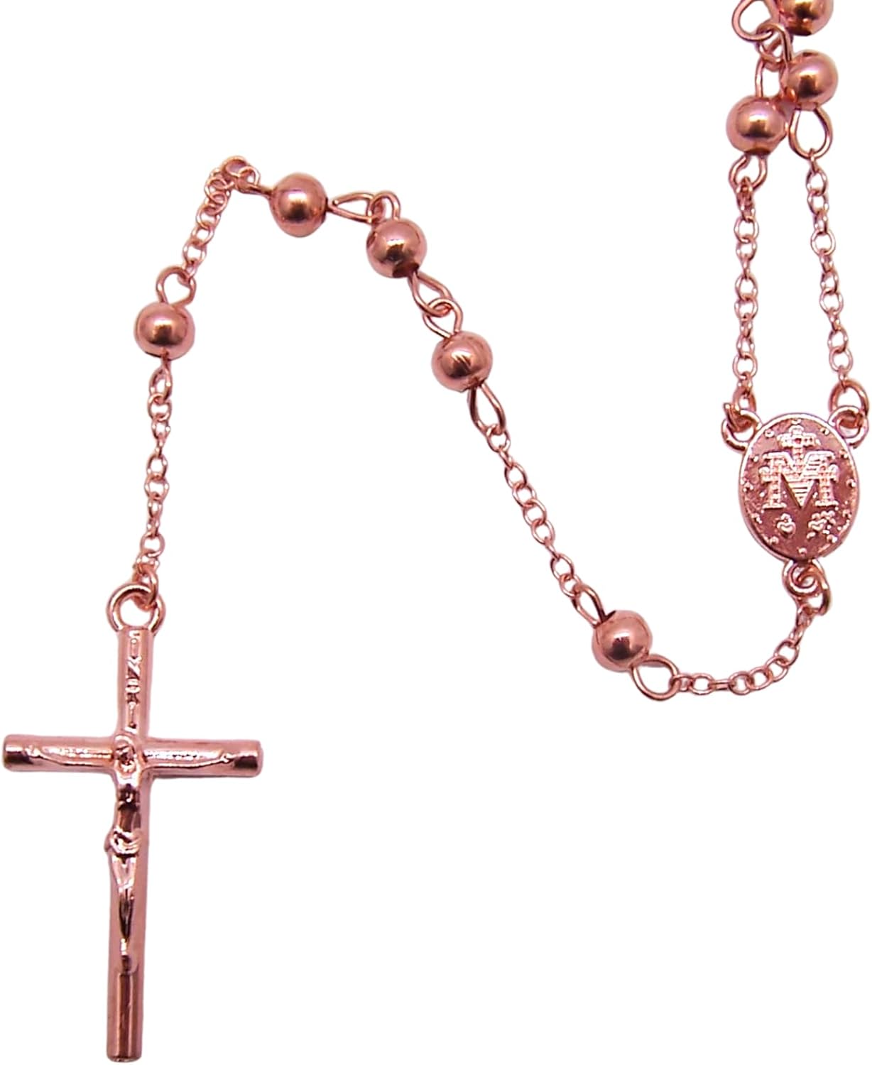 Wowser My First Rosary Baptism Keepsake Gift Set – Rose Gold Rosary Beads with Decorative Storage Box, Religious Baptism Gift for Baby Girl, Christening & Catholic Sacrament Keepsake