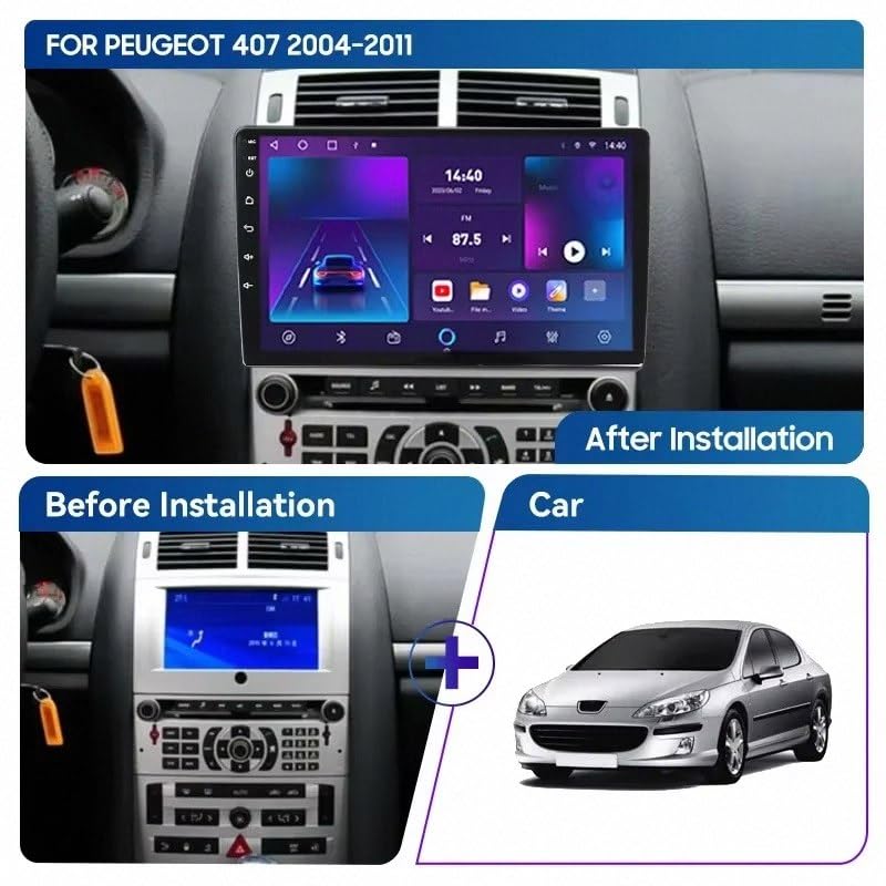 Autoradio portátil Car Play con pantalla táctil y 4G+64G para Jeep Compass 2006-2010 2