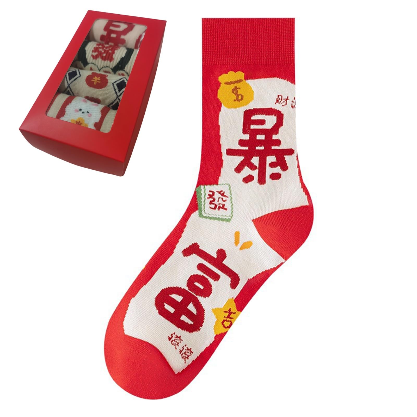 Chaussettes mi-mollet en coton pour femme : lot de 10 paires de chaussettes esthétiques rouges