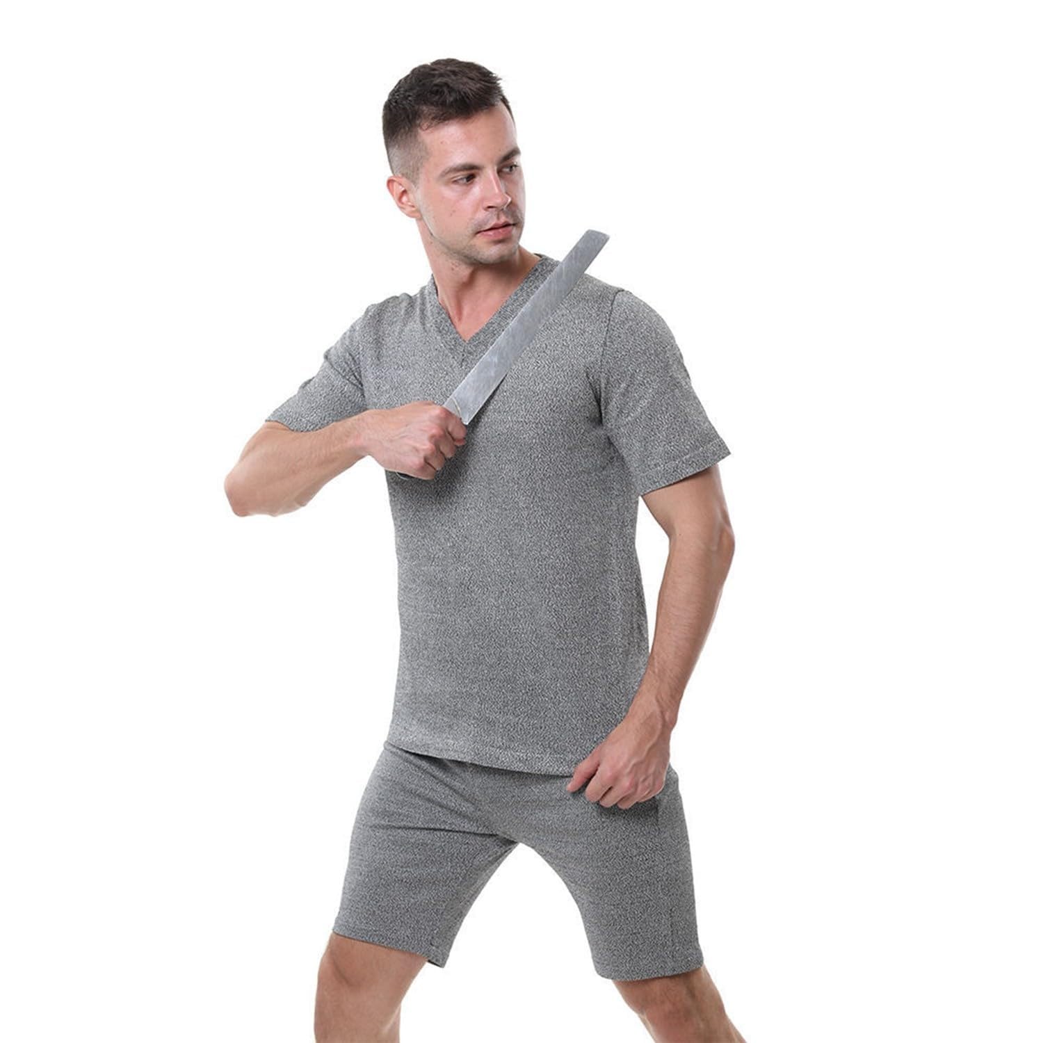 FUELIX Abbigliamento Antitaglio di Livello 5 T-Shirt Antitaglio Maglietta Antistrappo Antimorso Gilet Resistente al Taglio Attrezzature Protettive per La Produzione Industriale C,XL
