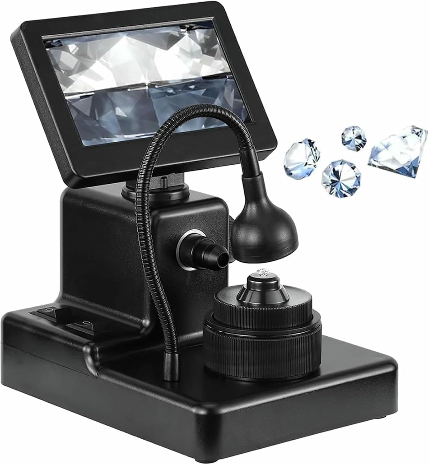 Diamond Girdle Viewer, Digital Microscope 4.3-inch Display, Focus Range: 10-40mm/magnification: 50X-1000X/excellent Color Reproduction